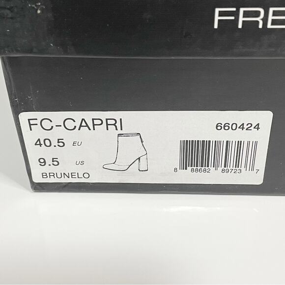 NEW French Connection Capri Crushed Velvet Ankle Boots Brunello Wine 9.5 - Picture 9 of 9